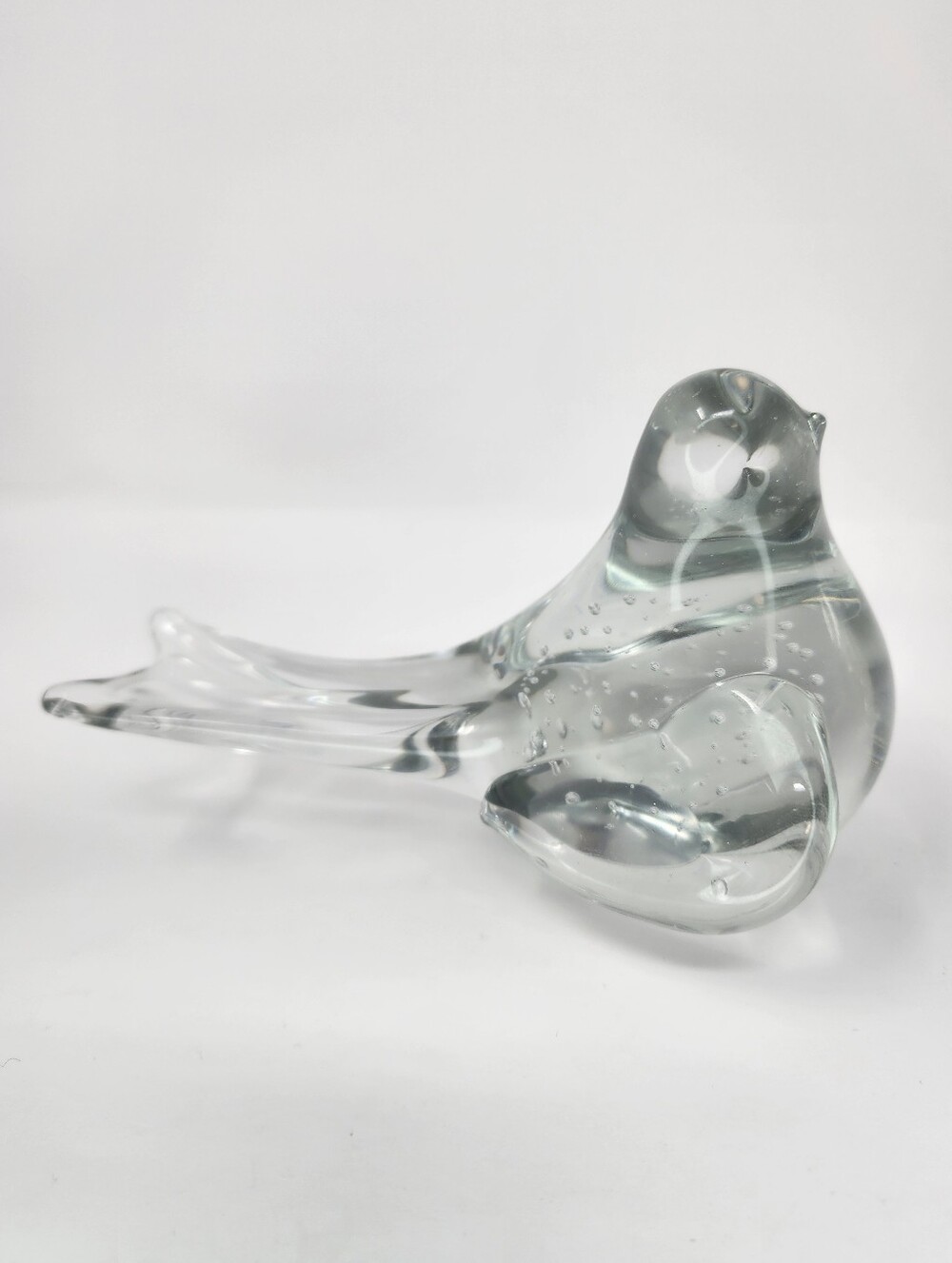 Chonky Bird Clear Art Glass Paperweight - Picture 8 of 10